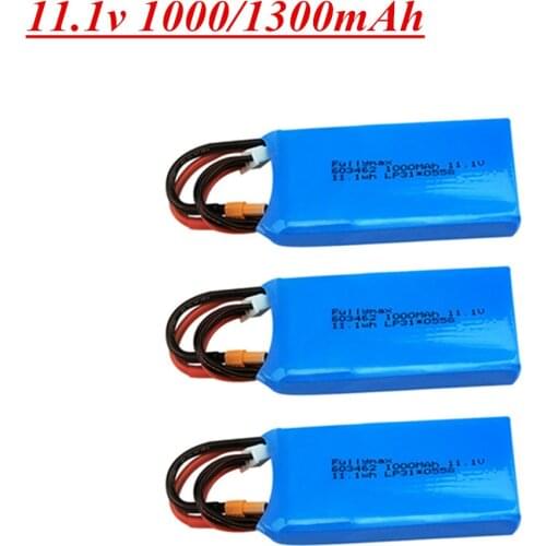 11.1v Battery for XK X450 FPV RC Airplane Fixed Wing 3S 11.1V 1000mAh 1300mah 20C Lipo Battery LIPO Electric RC Toys Battery