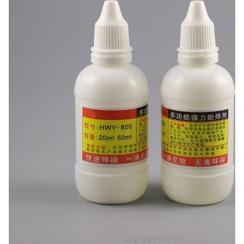 20ml Powerful Rosin Soldering Agent No-clean Flux Stainless Steel White Plate Iron 18650 Battery Welding Water F19 21 Dropship