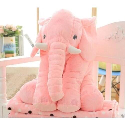 24in. Cute Jumbo Pink Elephant Stuffed Animal Plush Kids Soft Toys Doll Stuffed Animals Cute Plush Christmas Toys For Children
