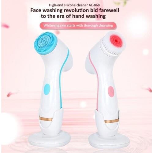 3 In 1 Electric Cleansing Brush Sonic Rotating Cleansing Brush Galvanic Facial Spa System Deeply Clean and Remove Blackheads