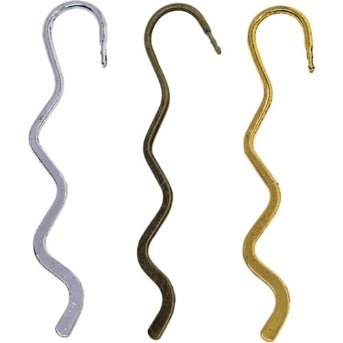 30x Metal Bookmarks with Hook Book Mark Book Markers for DIY Beading Charms Jewelry Making Findings
