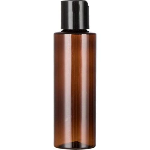 50pcs 120ml Amber PET Disco Top Cover Bottle,120cc Brown/clear/white Shampoo Cream Bottle,120ml Fragrance Perfume Plastic Bottle