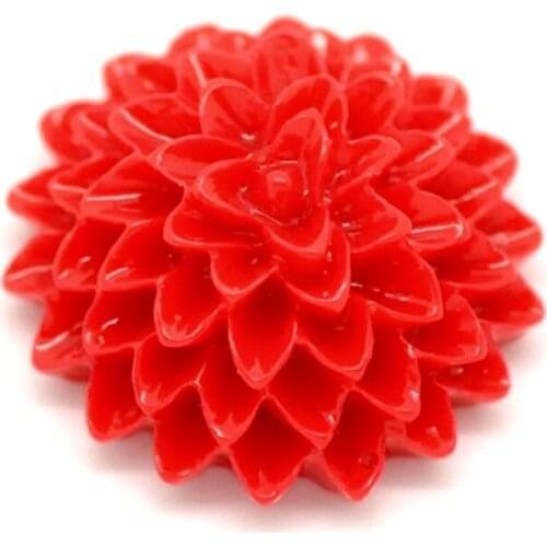 50Pcs Red NOT Hole 15x6mm Resin Flowers Loose Beads Flatback Cabochon Scrapbooking Jewelry Finding Making Accessories