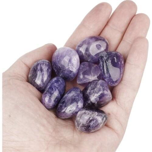 500g Natural Amethyst Stones Tumbled Stone Crystal Quartz Healing Home Decor
