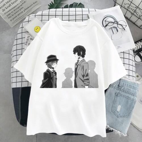 Bungo Stray Dogs Shirt Women Harajuku Anime Ropa De Mujer 2020 Vintage Print Short Sleeve Graphic Summer Elegant Blouse Women