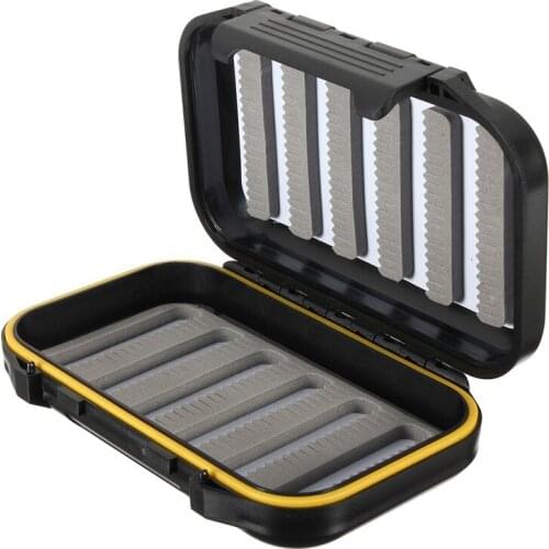 Bobing 13x9x3.8cm Waterproof Fishing Tackle Boxes Double Sides Foam ABS Fly Fishing Lure Baits Fishhook Storage Case Cover Box