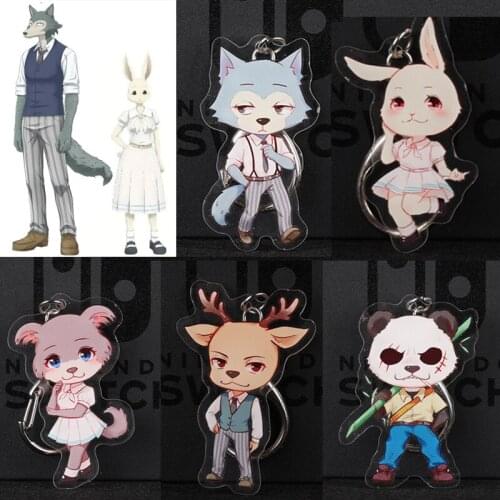 BEASTARS Legosi Haru Wolf Keychain Cosplay Props Acrylic Animal Rabbit Deer Key Chain Keyring