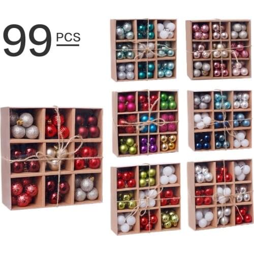 99Pcs Colorful Christmas Tree Ball Home Party Hanging Ornaments Xmas Decorative Pendant