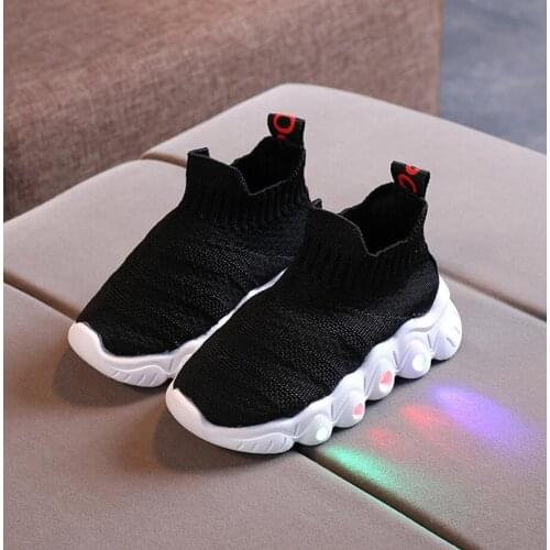 Children Luminous Shoes Boys Girls Mesh Sport Running Sneakers Casual Shoes Fashion Kids Mesh Sport Girls Led With Light Shoes