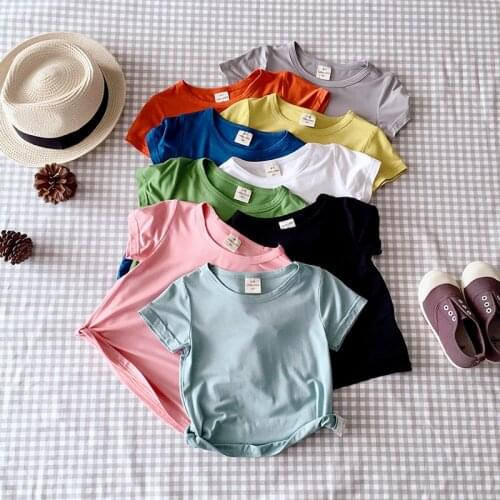 Childrens Short-Sleeved Boys T-shirts Children Baby Base Shirt Summer Baby Half Sleeve Parent-Child Tops