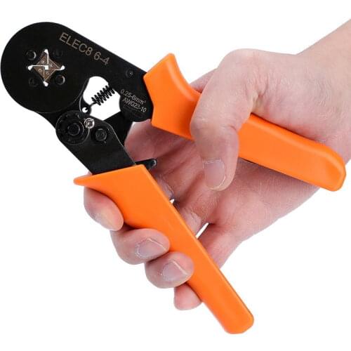 ELECALL Quadrangled Hexagon Crimping Plier European Ratchet Terminal Crimping Pliers 0.25-8MM