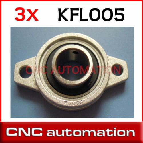 25mm 3pcs shaft diameter zinc alloy bearing housings KFL005 flange bearing housings with pillow block