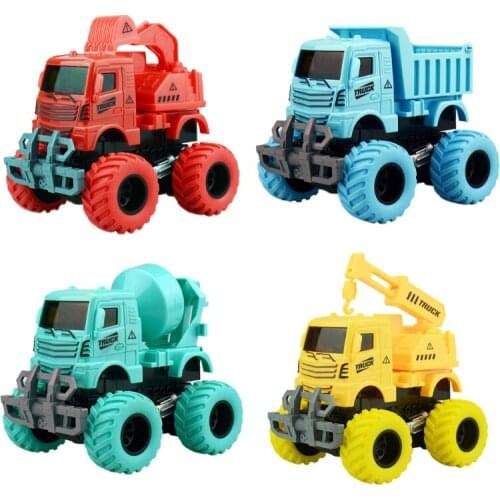 Q6PD Engineering Model Toy Cars Vehicle Car Model Plastic Diecast Construction Bulldozer 360 Rotation Baby Car