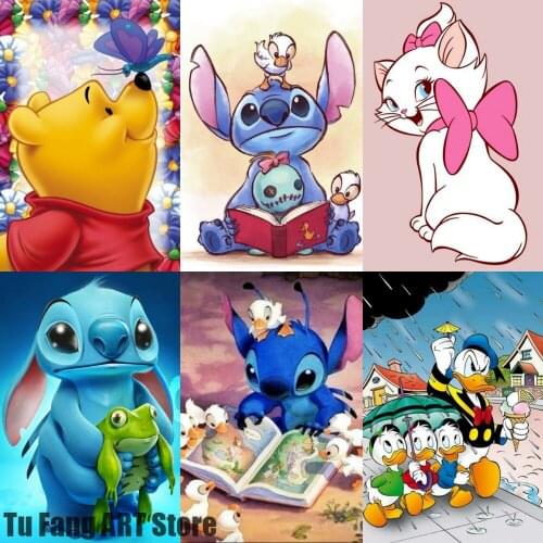 Canvas Painting Disney Winnie The Pooh "Stitch" Mickey Wall Art Nordic Posters and Prints Pictures Living Kids Home Decoration