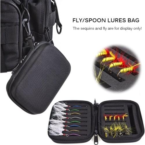 Fishing Lure Box Portable Fly Lure Spinner Spoon Bait Foam Box Hard EVA Storage Case Fish Baits Container Fishing Tools Hook Bag