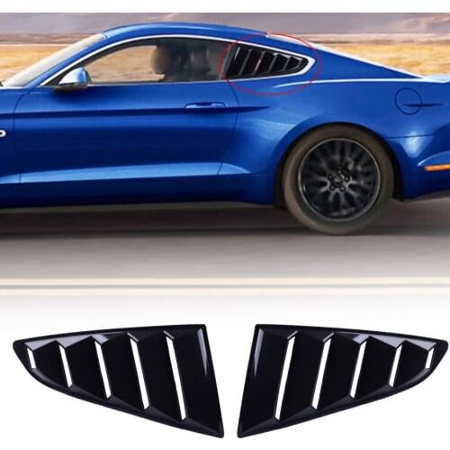 DWCX 1 Pair ABS Side Vent Window 1/4 Quarter Scoop Louver Cover Trim Moulding Fit For Ford Mustang 2015 2016 2017