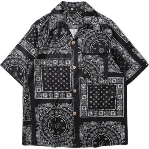 Summer Shirt Men Bandana Short Sleeve Casual Tshirt Paisley Top Tee Floral Graphic Printed T Shirt Clothing 2021