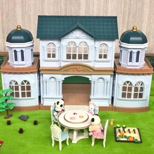 Dollhouse Furniture Miniature Doll House Furniture DIY Castle Kit Forest Family Villa Pretend Play Toys Children Birthday Gifts