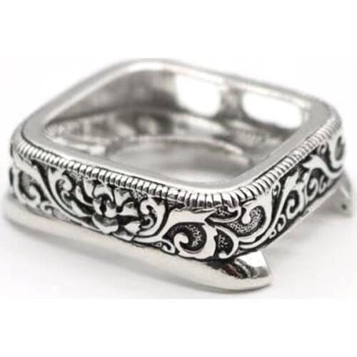 Metal Carved Style Protector Cover for Apple Watch SE Case Series 6 5 4 3 Silver Retro Bumper 40mm 44mm 38mm 42mm Shell
