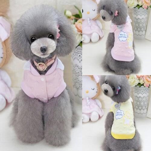 Dogs Fashion Warm Dog Vest Chest Cute Dog Clothes Pet Cat Letter Cartoon Printed Vest Fabric Patched Polar Fleece Dog Clothes