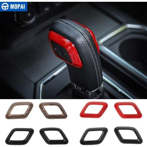 MOPAI Car Interior Gear Shift Lever Knob Head Decoration Ring Cover Stickers for Ford F150 2015 Up Car Accessories Car Styling