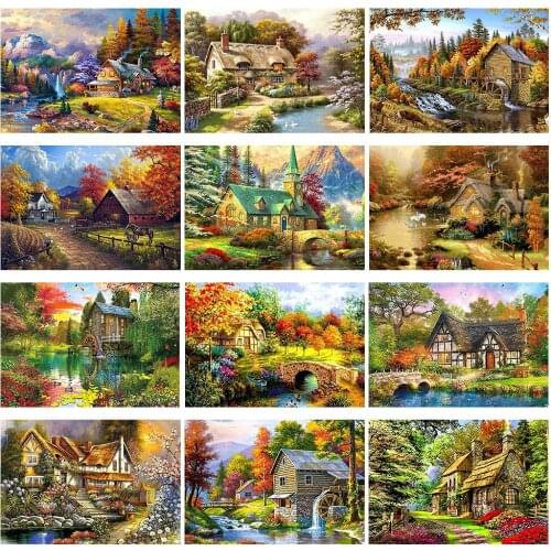 DIY Diamond Painting embroidery Kits 5D Landscape painting Mosaic Art Rhinestones Picture Cross Stitch broderie diamand fleurs