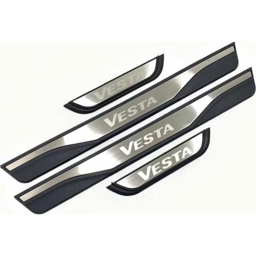For Lada Vesta SW Cross Concept 2015-2018 2019 Door Sill Scuff Plate Guard Pedal Protector Cover Trim Car Styling Accessories