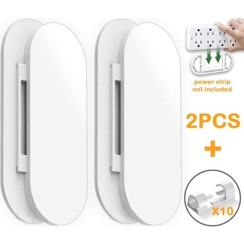 Power Strip Holder Wall Mount Self Adhesive Fixator for Home and Office Organization Desktop Under Desk Management 2 Pack