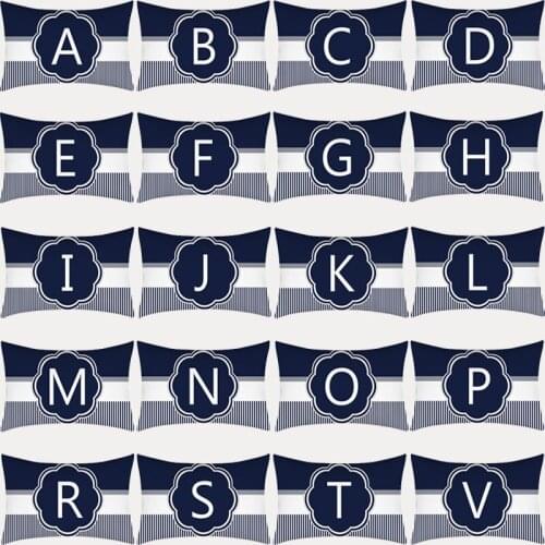 Letters Pillowcase Blue Stripes Decorative Sofa Cushions Throw Pillows Grey Cushion Cover 30X50 Pillow Covers Home Decor