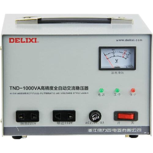 Single phase voltage stabilizer TND-1KVA 1KW household refrigerator PC stabilizer 1000W dual output 110V&220V high accuracy