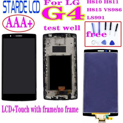 AAA+ Black For LG G4 H810 H811 H815 VS986 LS991 LCD Display Touch Screen Digitizer Assembly with Frame Replacement Parts