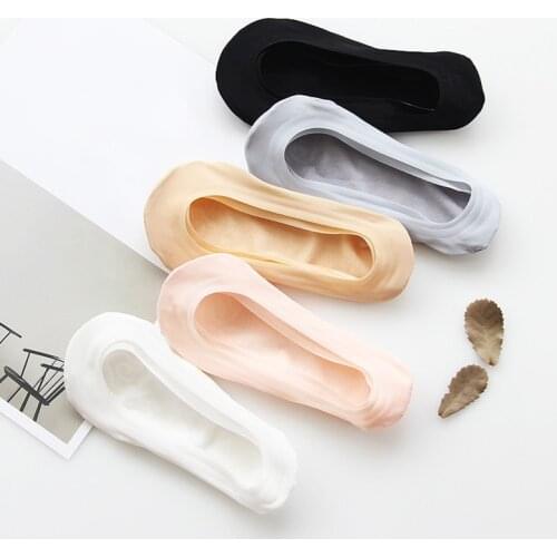 Paired Summer Ultra-Thin Boat Sock Breathable Seamless Invisible No Show Socks Fashion Solid Color Non-Slip Silicone Sock
