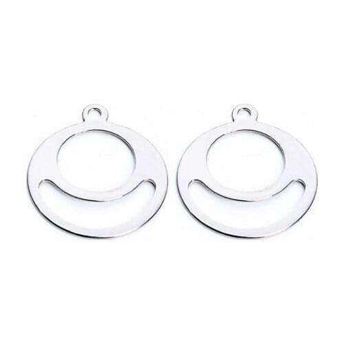 20pcs/lot 16mm smile stainless steel Connector Metal Alloy Pendant For DIY bracelet Jewelry Making fg4a