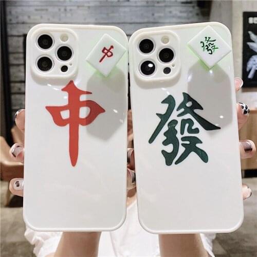 Popular China Mahjong Go Stop Board Game Phone Case for iPhone 12 11 Pro MAX X XR 6 7 8 Plus SE2 Silicone Soft Phone Case