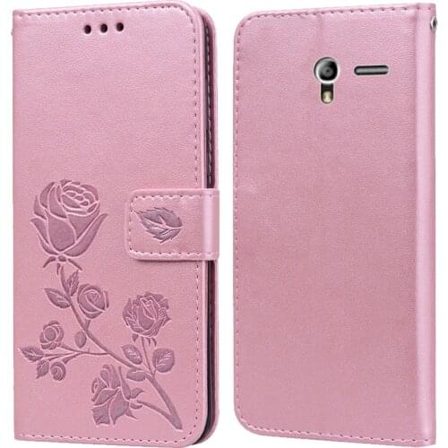 Luxury Leather Flip Book Case for Alcatel One Touch Pixi 3 4.5 4G 5017D 5019D Rose Flower Wallet Stand Case Phone Cover Bag