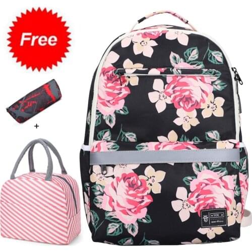 New School Backpack for Girls with USB Charging Port Water Resistant Durable Casual Schoolbag Bookbag for Middle School Students