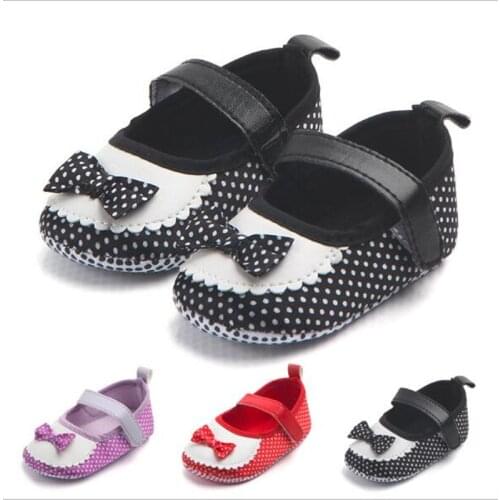 Cute Spring&Autumn Baby Girls First Walkers Infants Crib Shoes Lovely Bowknot Antislip Toddlers Shoes