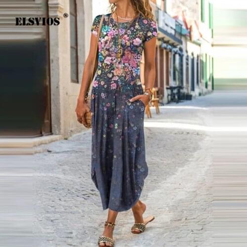 Women Summer Fashion O Neck Floral Print Pocket A-line Dress Casual Short Sleeves Patchwork Retro Slim Dresses Elegant Vestidos