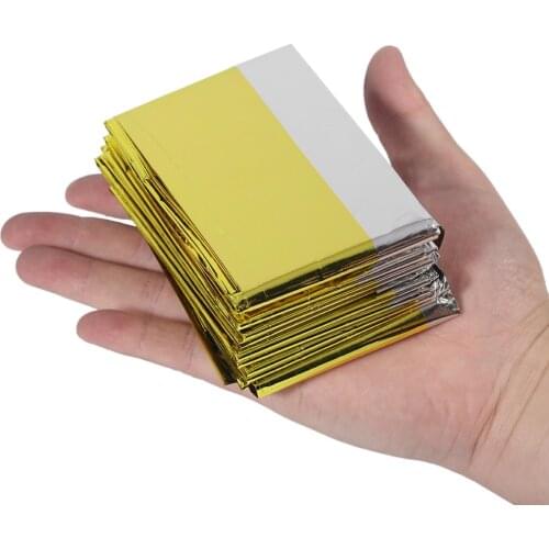 160*210cm Emergency Blanket Lifesaving Thermal Insulation Sunscreen Blanket Gold Silver Double Color High Quality