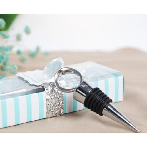 200pcs Bottle Wine Stopper Wedding Favors Gifts Diamond Ring Bottle Stoppers Crystal Bridal Favors Promotion Gifts