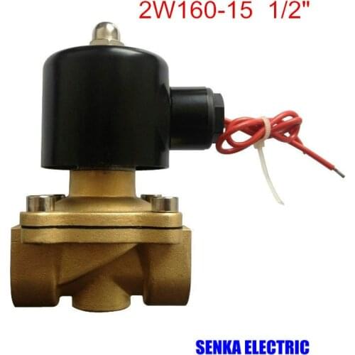 2W160-15 1/2" NC Pnumetic Water Valve Closed Oil Air Solenoid Valve DC12V/DC24V/AC110V/AC220V/AC380V