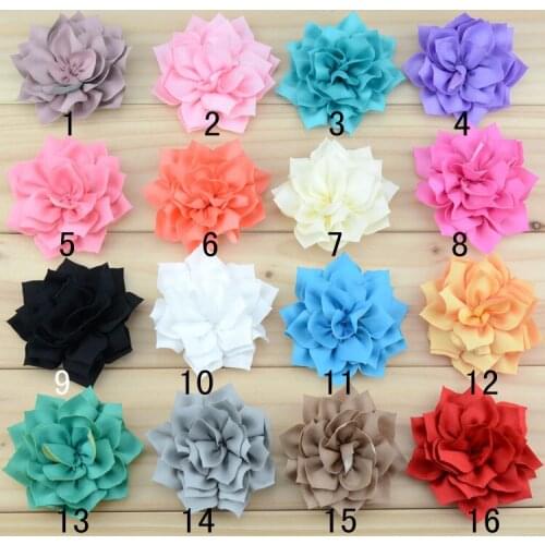 3" High Quality Fabric Flower Flat Back For Kid Headband Hair Clip 100pcs/lot