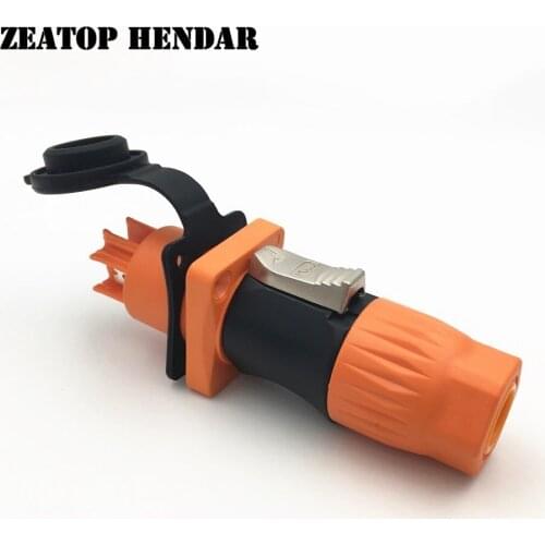 4Sets Waterproof 3Pin PowerCon Stage Light Power Plug and Socket 250V AC/DC 20A IP65 Powercon Connector Speaker Chassis Adapter