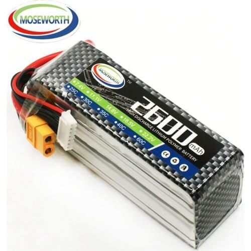 6S 22.2V 2600mAh 35C RC LiPo Battery For RC Helicopter Car Boat Tank Drone Quadcopter Airplane Remote Control Batteries 6S AKKU