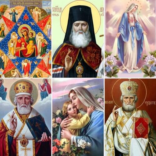 Meian,Full 5d Diy Diamond Painting Cross Stitch Religion Icon Leaders Diamond Mosaic Religious Men Diamond Embroidery Rhinestone