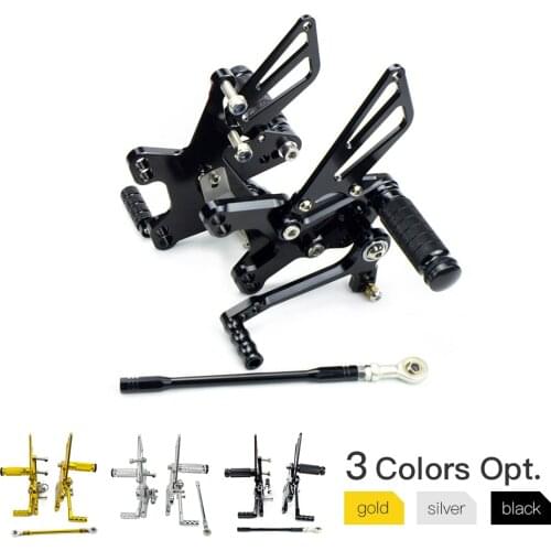 Aluminum Adjustable Rearset Footpeg Rear Sets Foot Pegs Rests For Kawasaki Ninja ZX10R ZX-10R ZX 10R 2011 2012 2013 2014