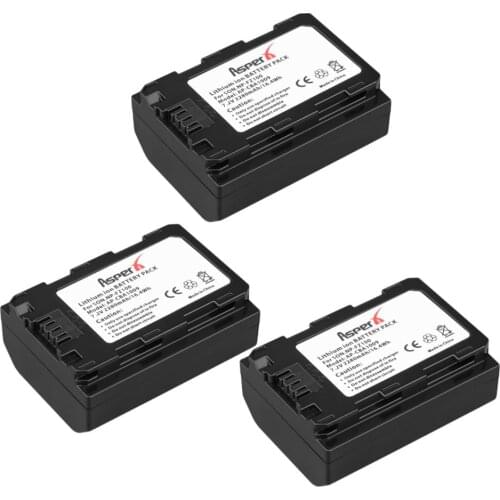 AsperX 3PCS 2280mAh NP-FZ100 NPFZ100 Camera Batteries for Sony BC-QZ1, Sony a9, a7R III, a7 III, ILCE-9 NP FZ100 Battery