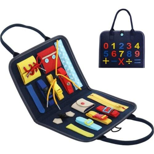 Toddler Toddler Busy Boards Buckle Book Zip Button Lace Up Tool Toy Activity Puzzle Board Montessori Education Learning Toy