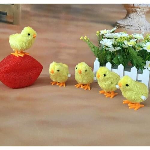 Kids Clockwork Wind Up Hopping Toy Chick Christmas Stocking Filler Animal Toys Clockwork Jumping Walking Chicks Toys For Kids