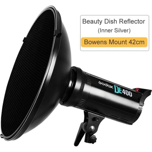 Photo Beauty Dish Silver 42cm 16" Honeycomb Grid Soft Coloth w Bowens Mount Diffuser for Jinbei Nisi Godox Flash Strobe Lamp